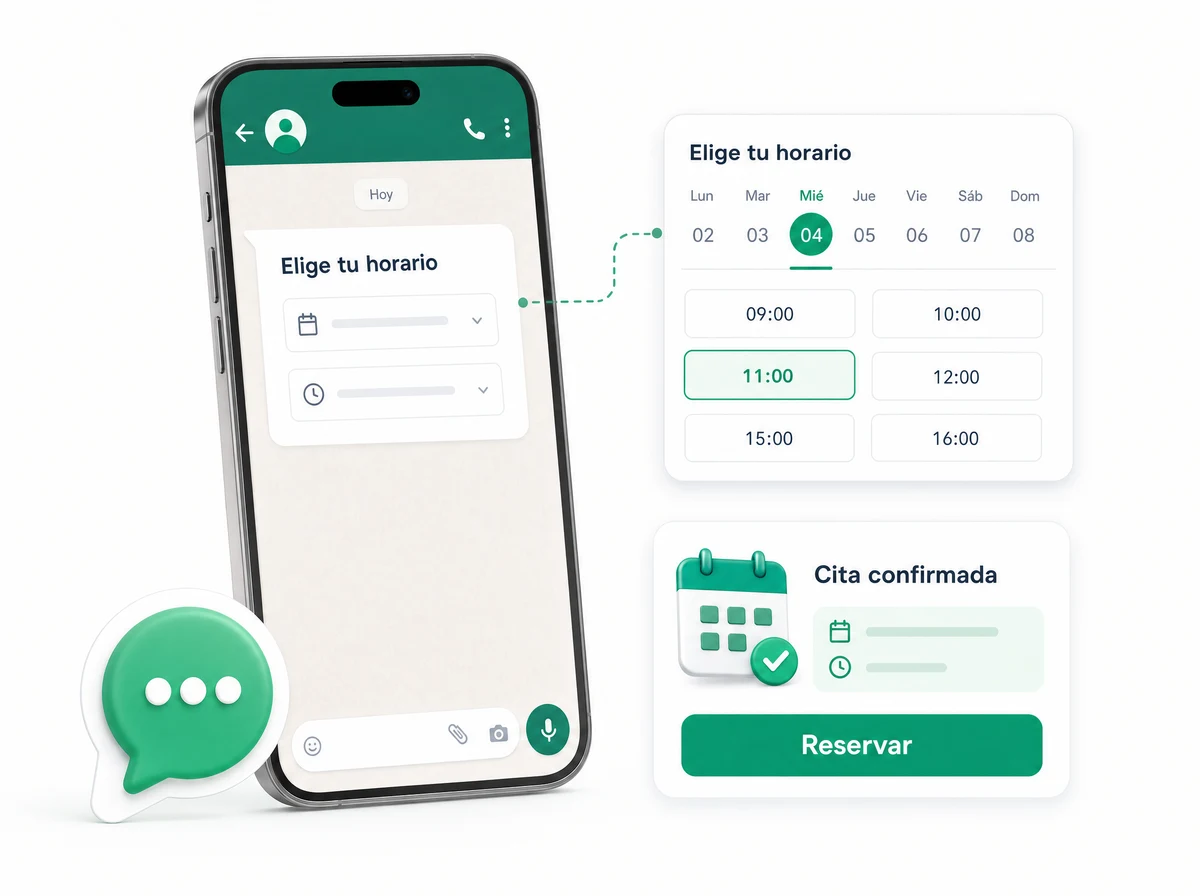 Automatizar citas y cronogramas en los flujos de WhatsApp